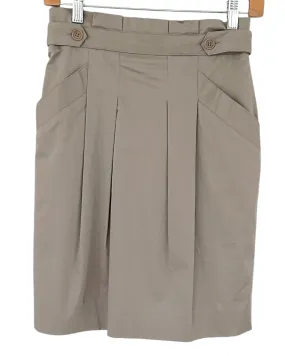 Warm Autumn Pebble Tab Waist Box Pleat Skirt