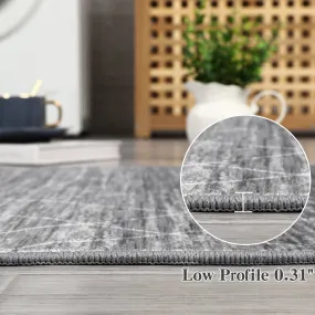 Washable Boho Area Rug for Living Room, Non Slip Neutral Farmhouse Entryway Rug Indoor, Easy Cleaning, Non Shedding, Kitchen Floor Mat Carpet Runner Rugs for Hallway Living Room Bedroom Kitchen Laundry Holiday Decor,Grey Brown Blue