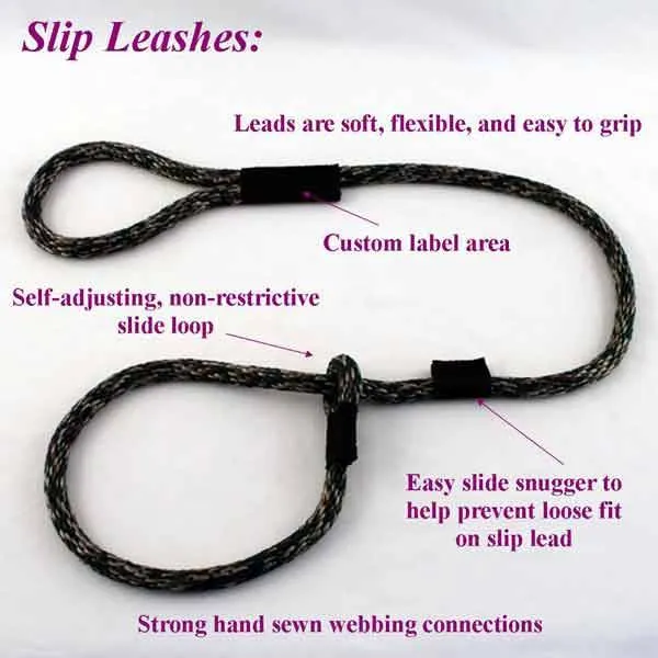 WDB Soft Lines Slip Lead For Dogs,  6ft x 3/8in