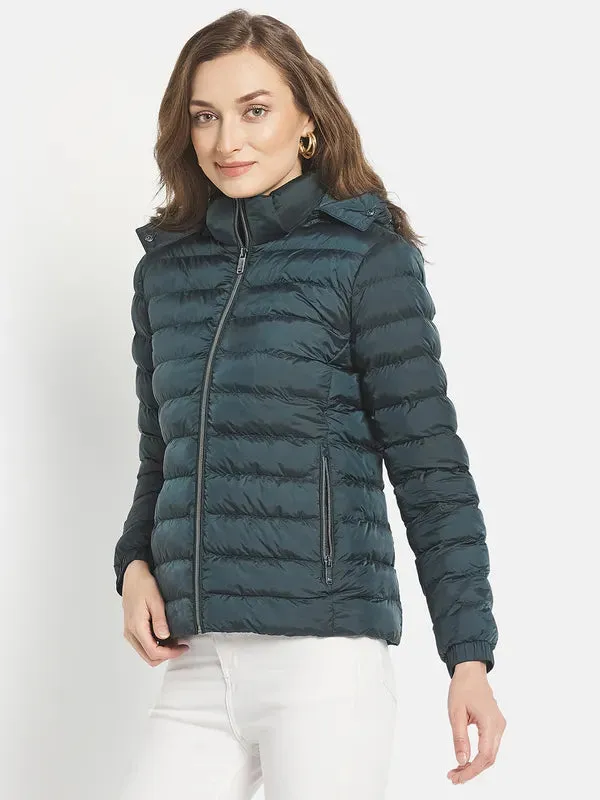 Women Solid Puffer Jacket