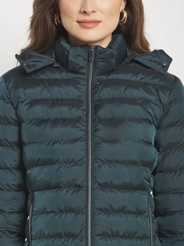 Women Solid Puffer Jacket
