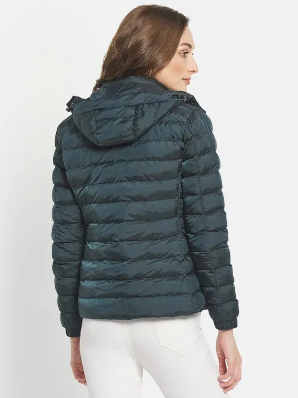 Women Solid Puffer Jacket