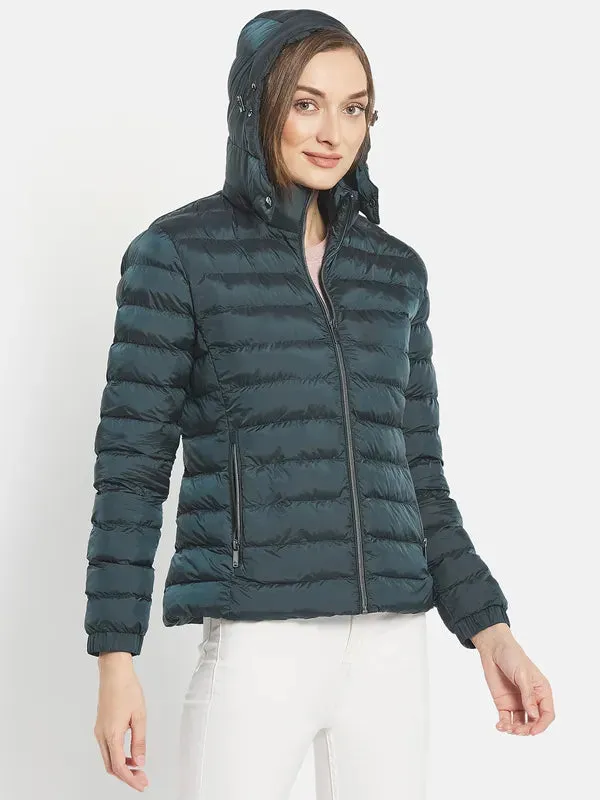Women Solid Puffer Jacket