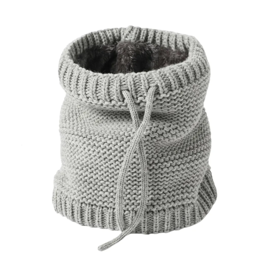 Women's knitted winter ring scarf neck cover soft thick fur