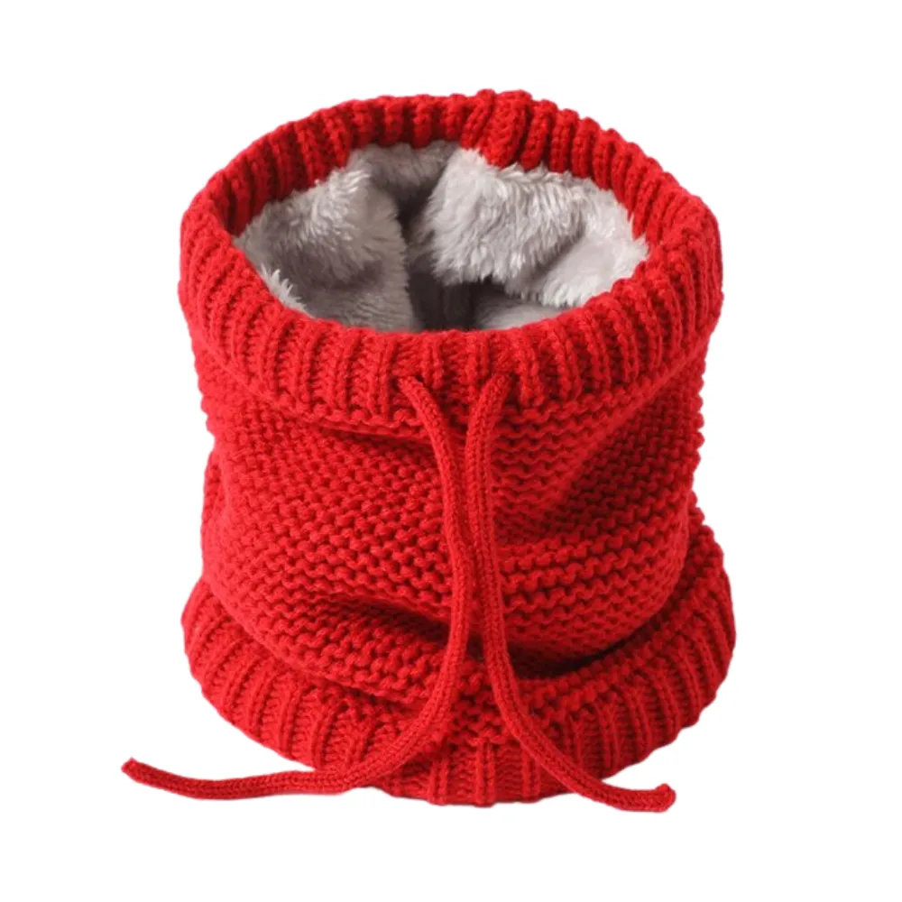 Women's knitted winter ring scarf neck cover soft thick fur
