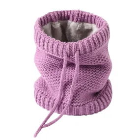 Women's knitted winter ring scarf neck cover soft thick fur
